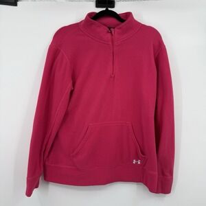 Under Armour Jacket Womens Medium Performance Fleece Pink Semi Fitted